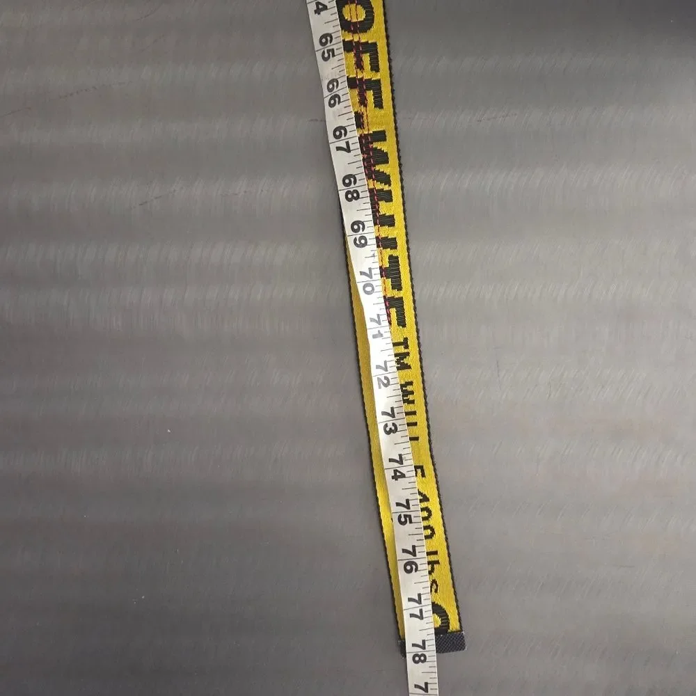 OFF-WHITE Industrial Yellow Black Web Logo Belt Virgil Abloh Metal Buckle